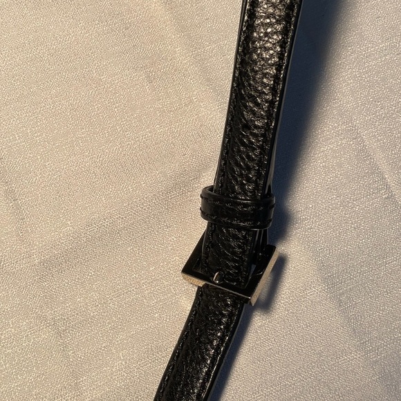 kate spade Pebbled Textured Black Leather Purse Suede Top Detachable Tassel - Picture 7 of 14